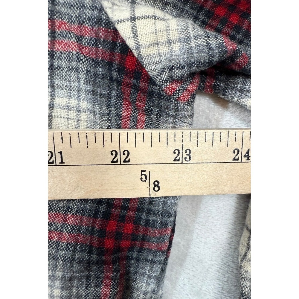 Vtg Pendleton Men 100% Virgin Wool Flannel Red Black Plaid Large - Picture 5 of 6
